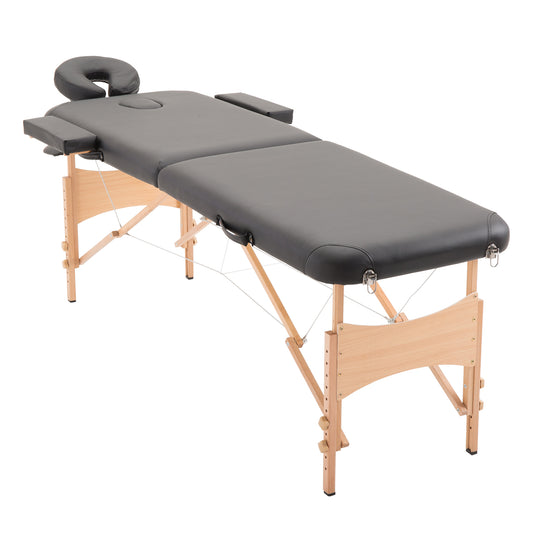 HOMCOM Portable Massage Table Massage Bed Couch Beauty Bed 2 Section