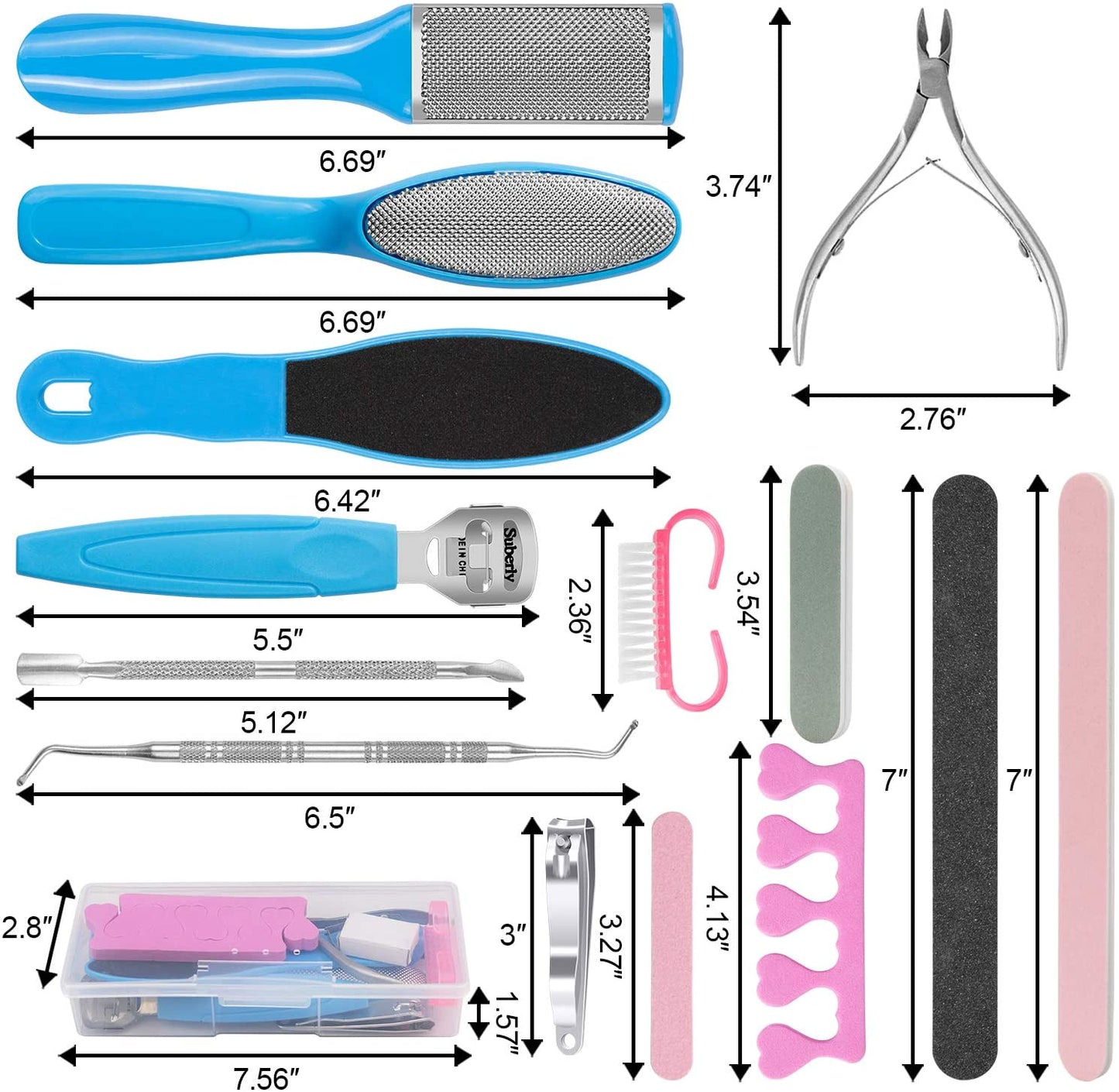 20 in 1 Foot Files Professional Pedicure Tools Set