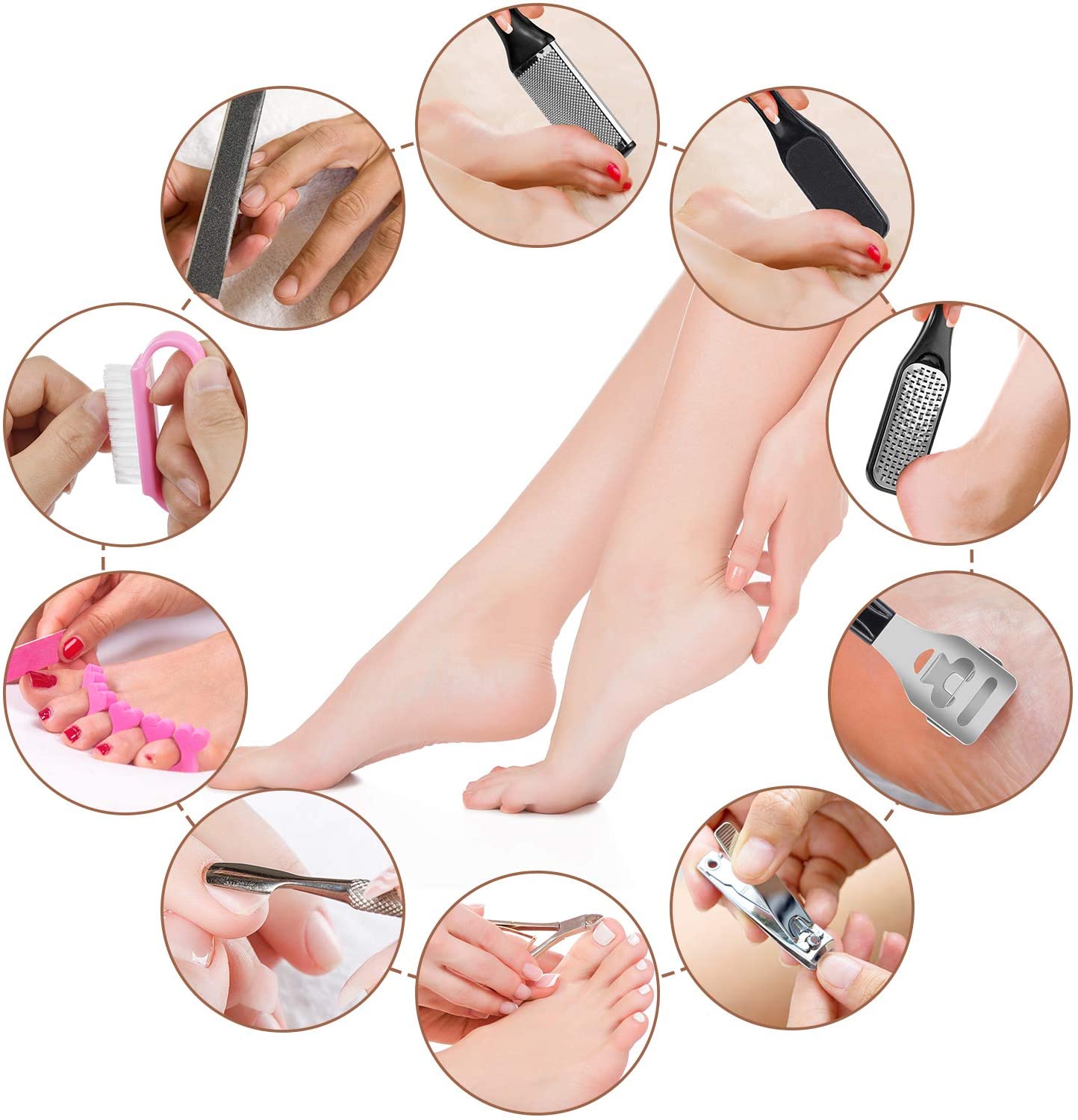 20 in 1 Foot Files Professional Pedicure Tools Set